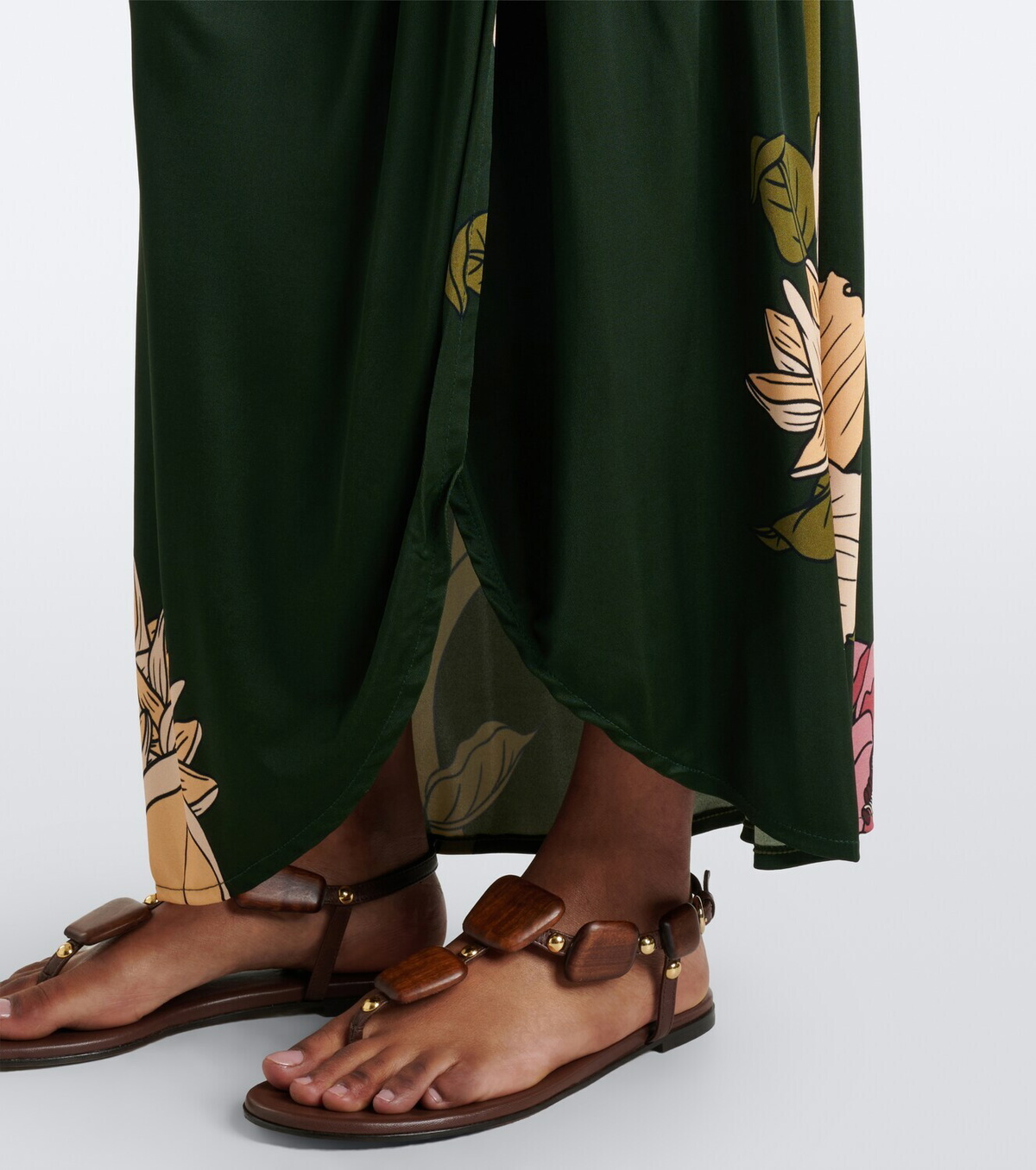 Johanna Ortiz Draped printed jersey midi dress