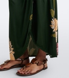 Johanna Ortiz Draped printed jersey midi dress