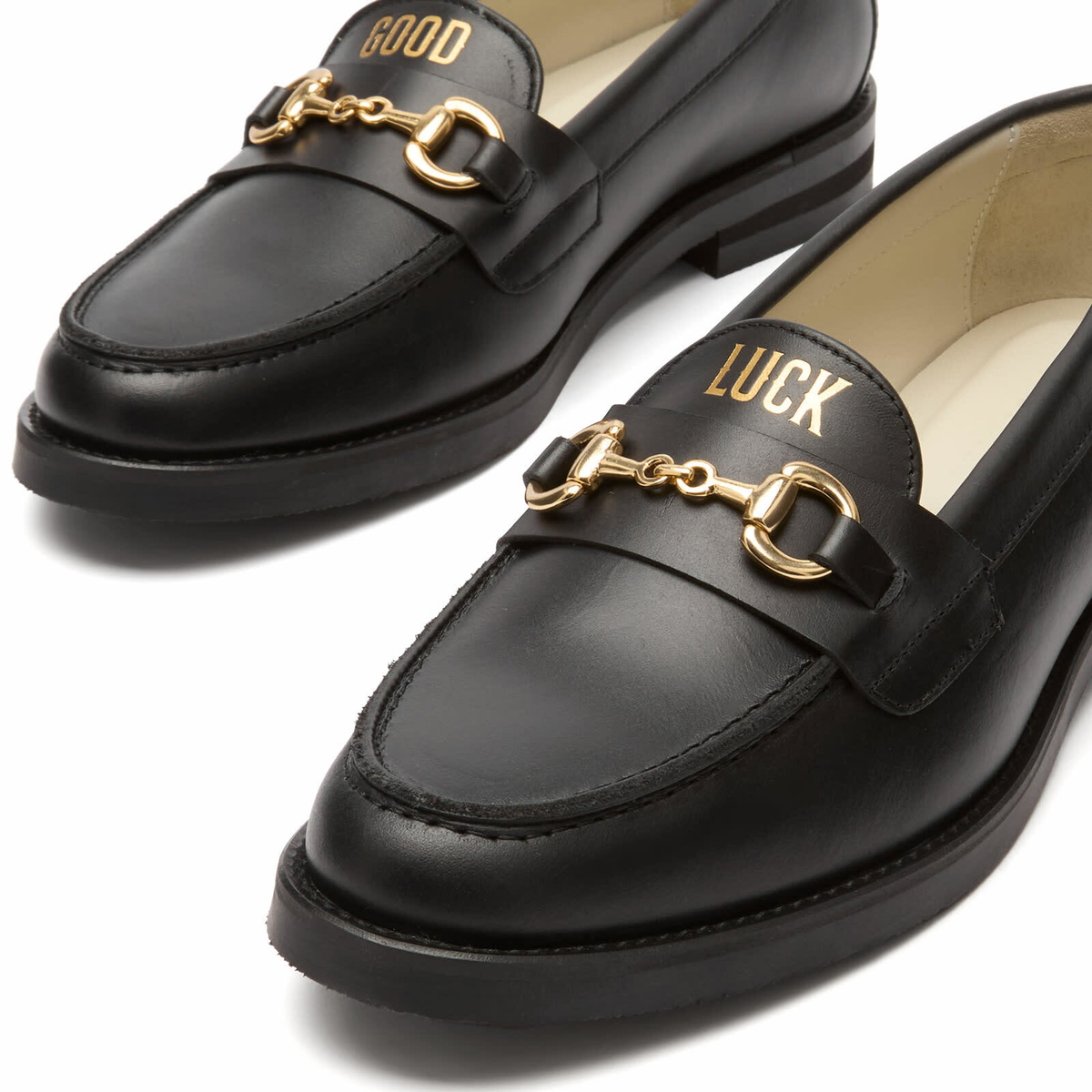 Duke + Dexter Women's Wilde Good Luck Bit Loafer in Black