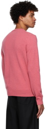 COMME des GARÇONS PLAY Pink Layered Double Heart V-Neck Sweater