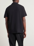 James Perse - Open-Collar Cotton-Jersey Polo Shirt - Black