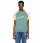 Nudie Jeans Off-White and Green Colors Sune T-Shirt