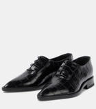 Victoria Beckham Croc-effect leather Derby shoes