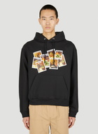 Graphic Print Hooded Sweatshirt in Black