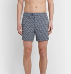 Odyssee - Eluard Slim-Fit Short-Length Printed Swim Shorts - Blue