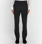 Lanvin - Black Glittered Grosgrain-Trimmed Wool and Mohair-Blend Tuxedo Trousers - Men - Black