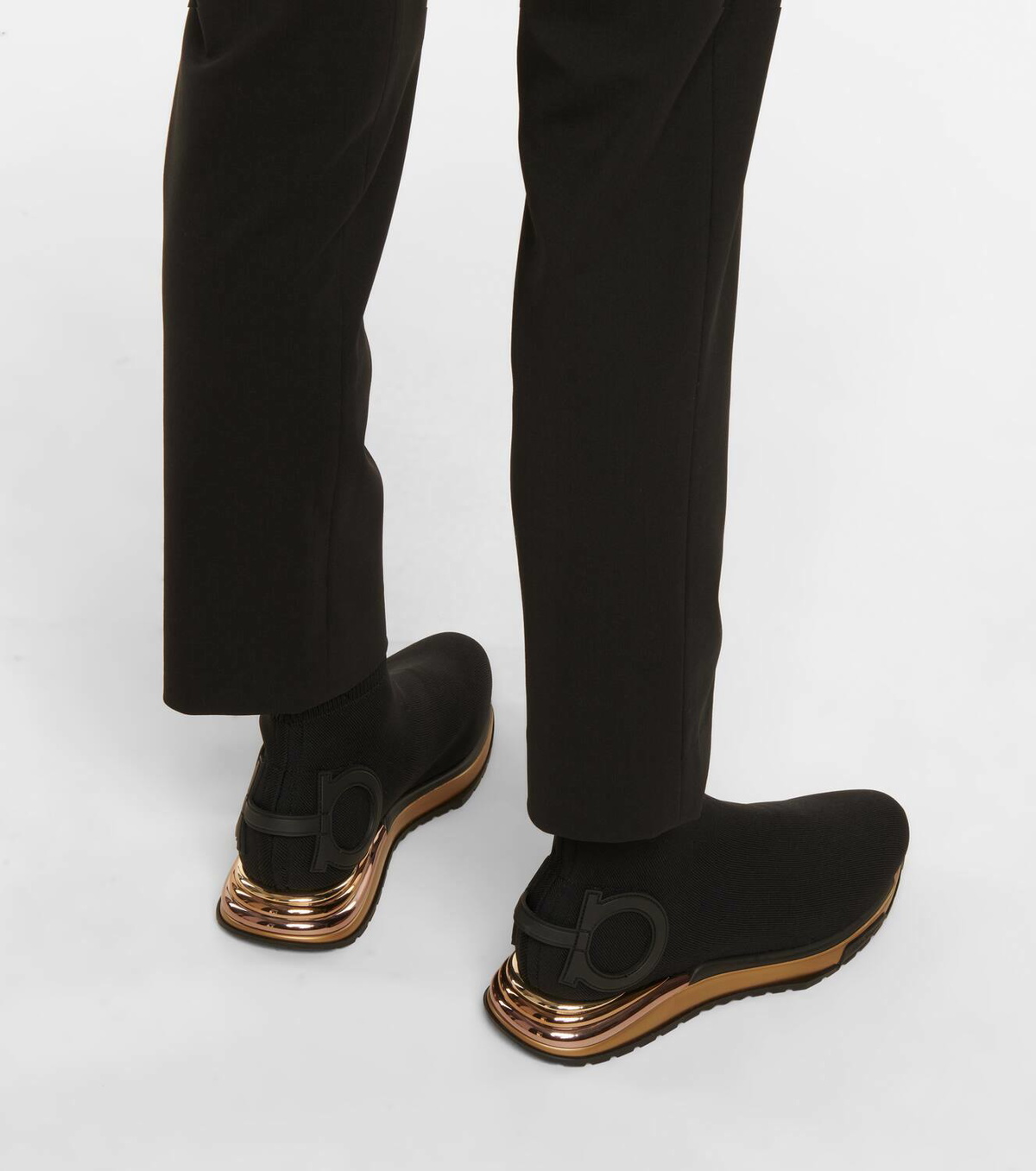 Ferragamo Gancini stretch-knit sock sneakers