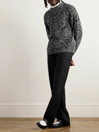 Versace - Jacquard-Knit Cotton-Blend Sweater - Black