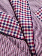 Turnbull & Asser - Piped Checked Cotton-Poplin Robe - Red