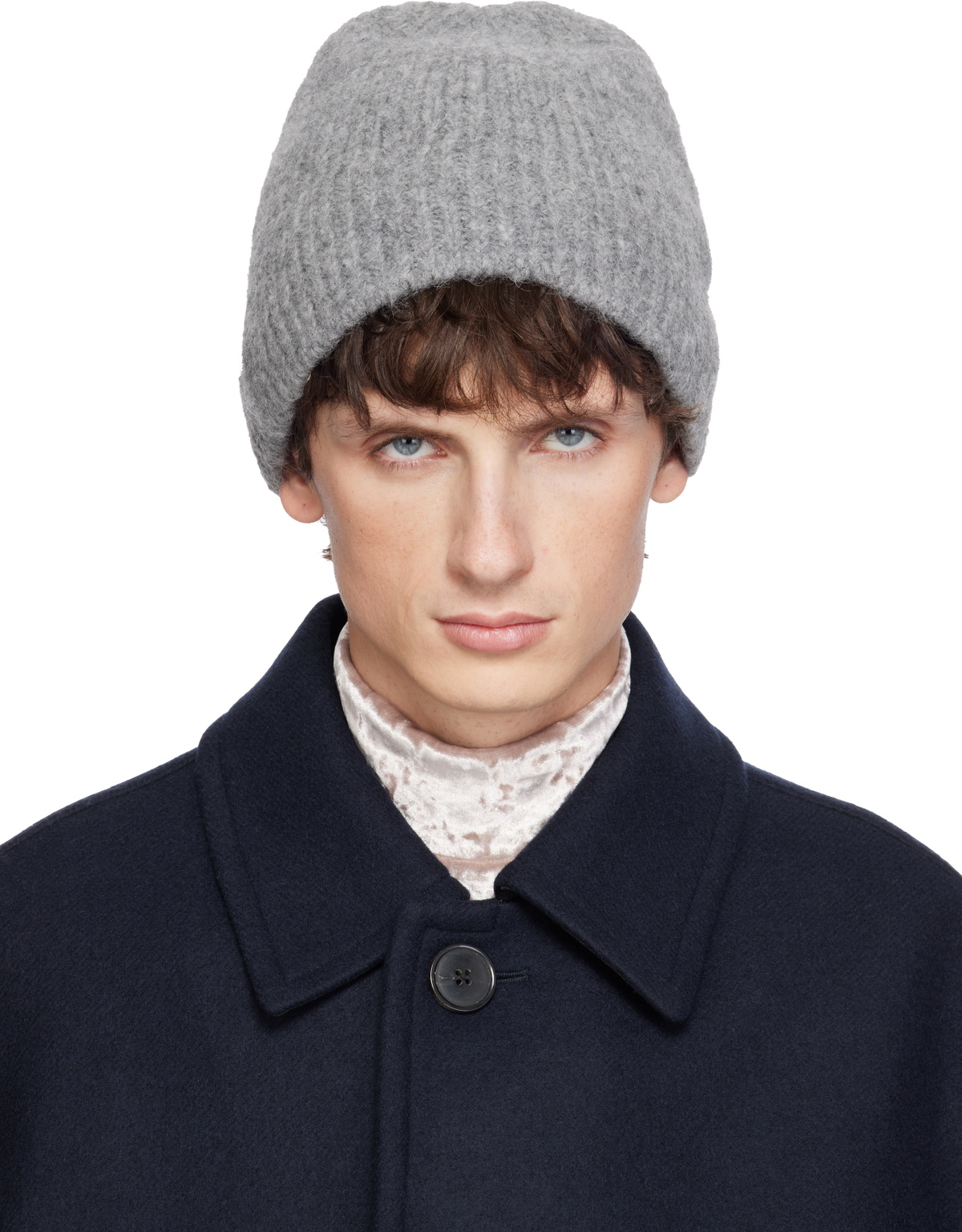 Dries Van Noten Gray Alpaca Blend Beanie