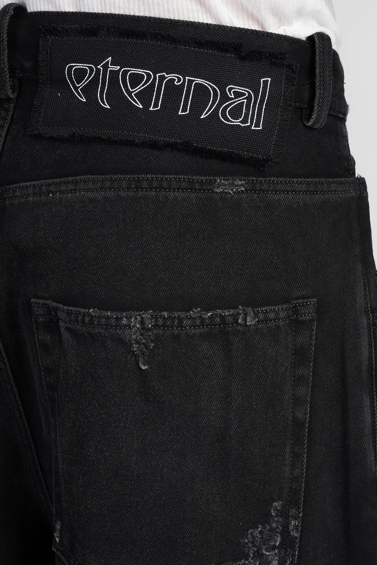 Ann Demeulemeester Olan Jeans In Black Denim Ann Demeulemeester