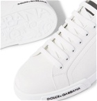 Dolce & Gabbana - Logo-Appliquéd Rubber-Trimmed Leather Sneakers - White