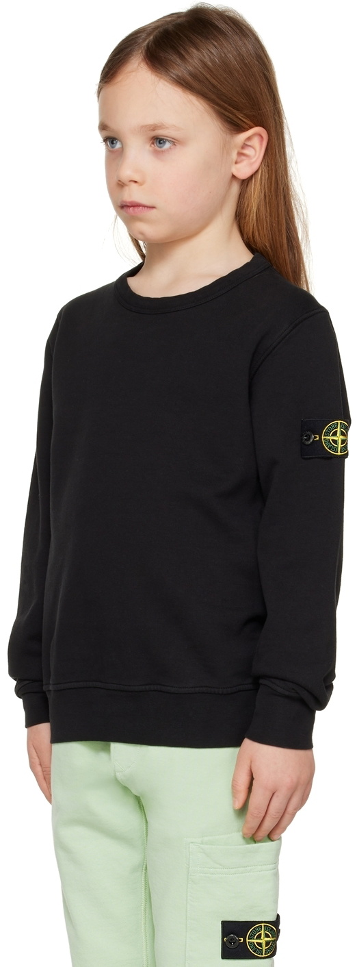 Stone Island Junior Kids Black Patch Sweatshirt