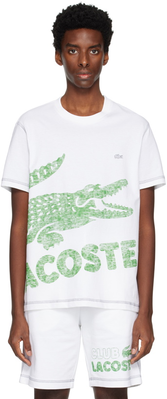 Photo: Lacoste White Printed T-Shirt