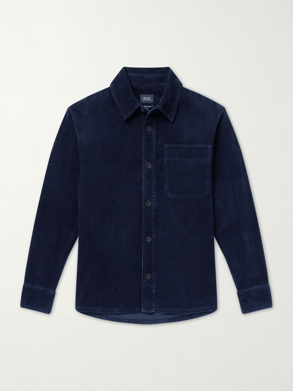A.P.C. - Basile Logo-Embroidered Cotton-Corduroy Shirt - Blue