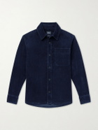 A.P.C. - Basile Logo-Embroidered Cotton-Corduroy Shirt - Blue