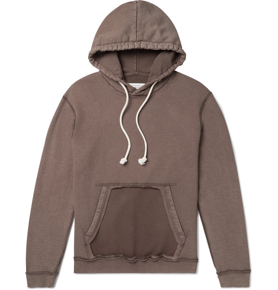 Maison Margiela - Distressed Loopback Cotton-Jersey Hoodie - Brown