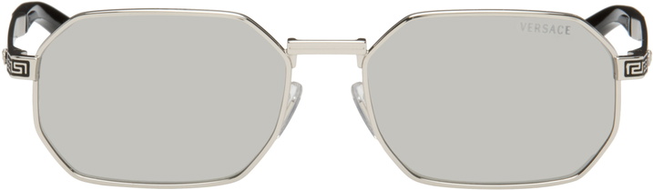 Photo: Versace Silver Greca Flow Sunglasses