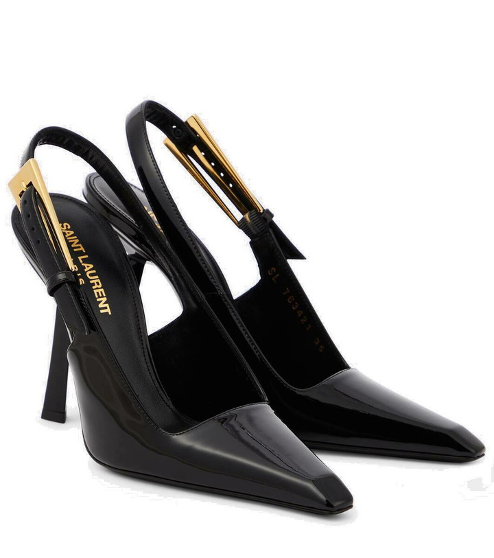 Photo: Saint Laurent Lee patent leather slingback pumps