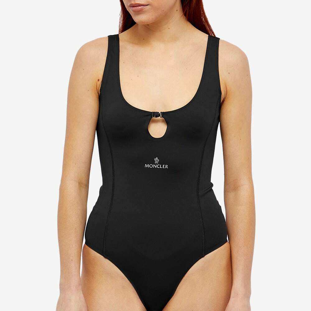 Moncler Women's Logo Swimsuit in Black Moncler