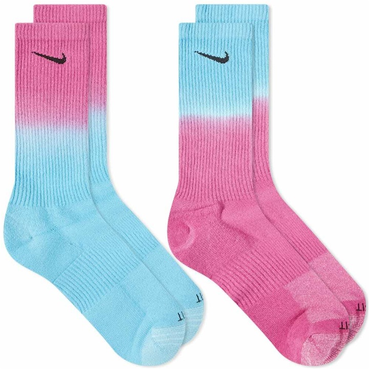 Photo: Nike Men's Everyday Plus Cushioned Crew Sock - 2 Pack in Multi