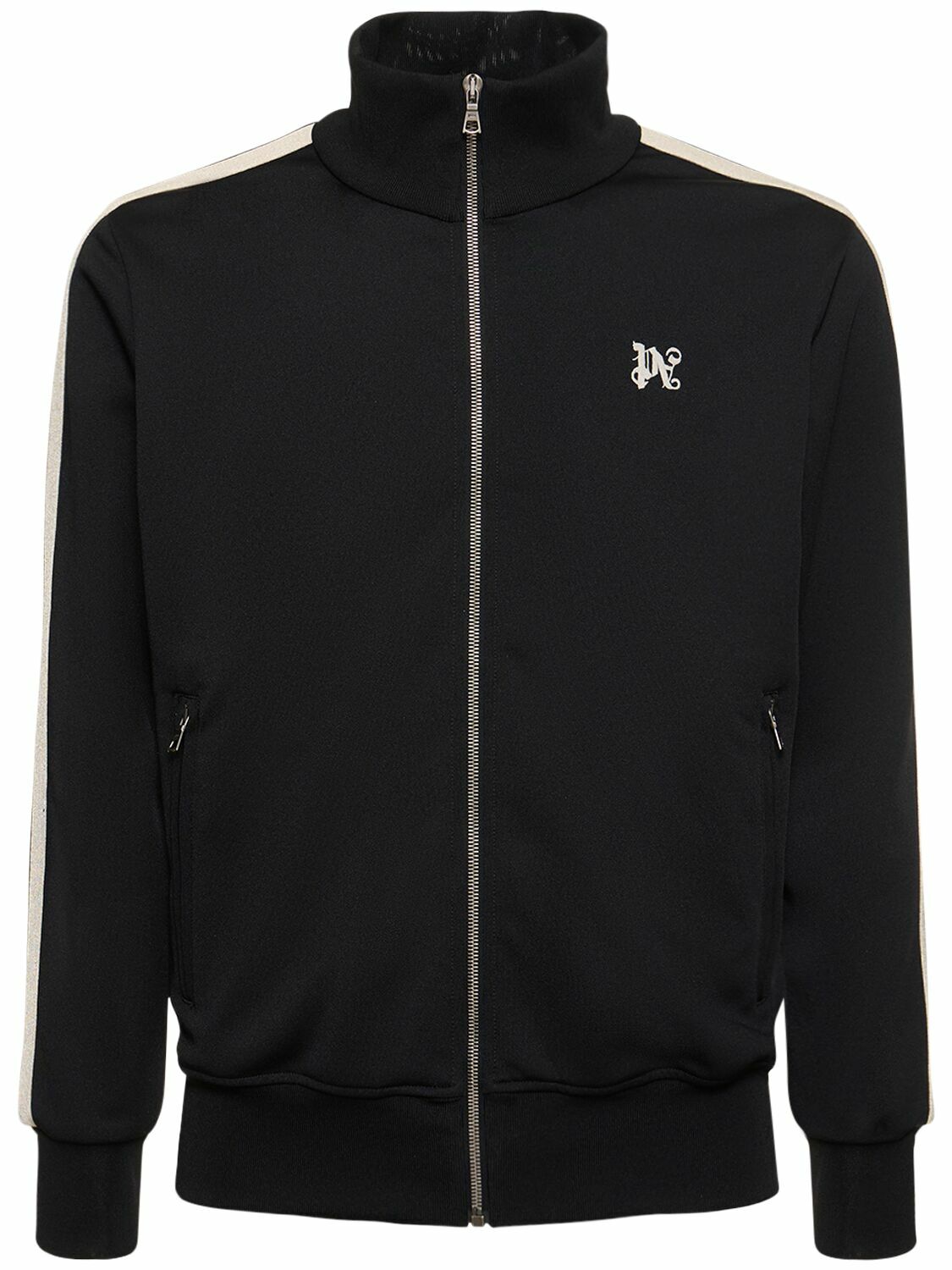 PALM ANGELS - Monogram Zip-up Tech Track Sweatshirt Palm Angels