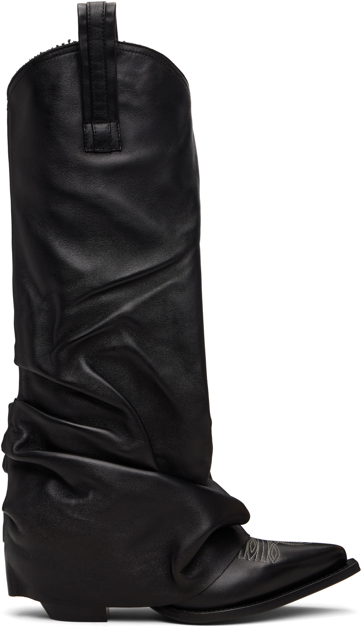 R13 Black Sleeve Mid Cowboy Boots