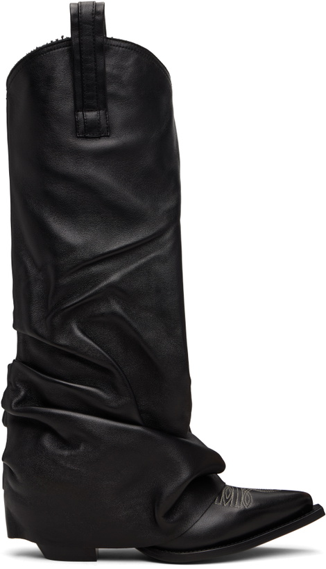 Photo: R13 Black Sleeve Mid Cowboy Boots