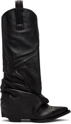 R13 Black Sleeve Mid Cowboy Boots