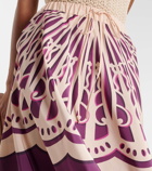 La DoubleJ Printed faille midi skirt