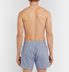 Hugo Boss - Mid-Length Striped Seersucker Swim Shorts - Blue