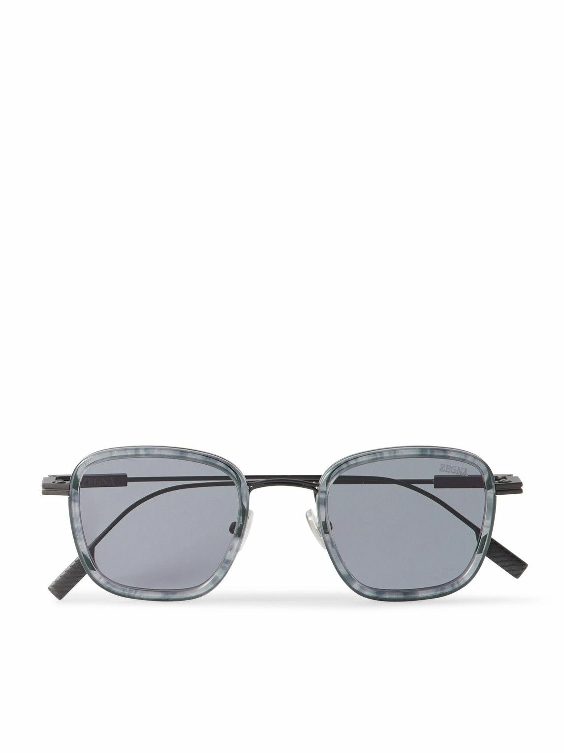 Zegna - D-Frame Acetate and Silver-Tone Sunglasses