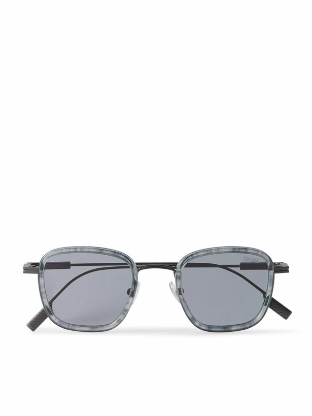 Photo: Zegna - D-Frame Acetate and Silver-Tone Sunglasses