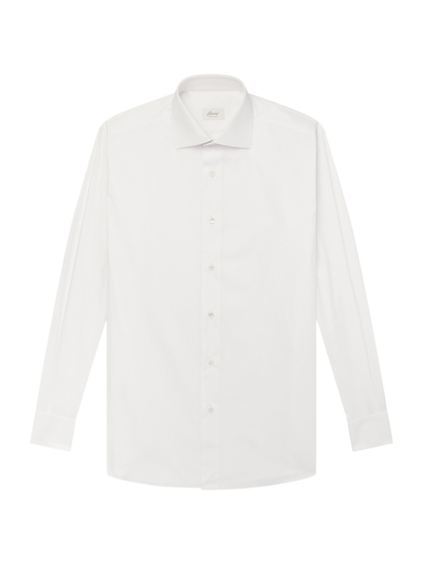Photo: Brioni - Cutaway-Collar Cotton-Poplin Shirt - White