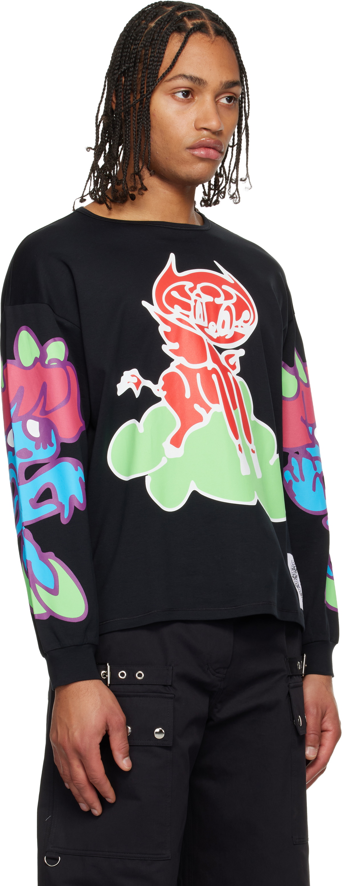 Chopova Lowena Black Cloud Oversized Jersey T-shirt