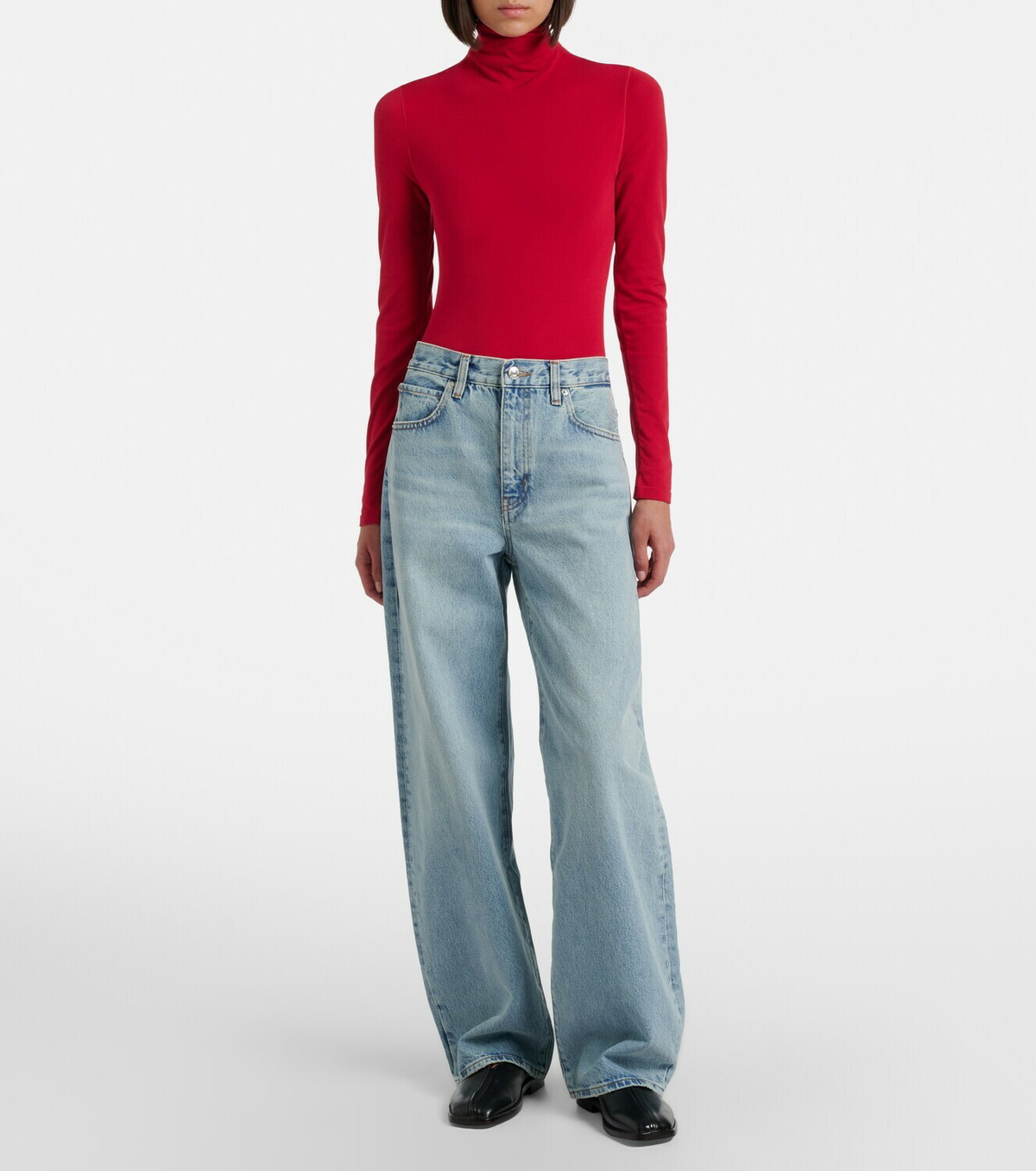 Frame Bow barrel-leg jeans
