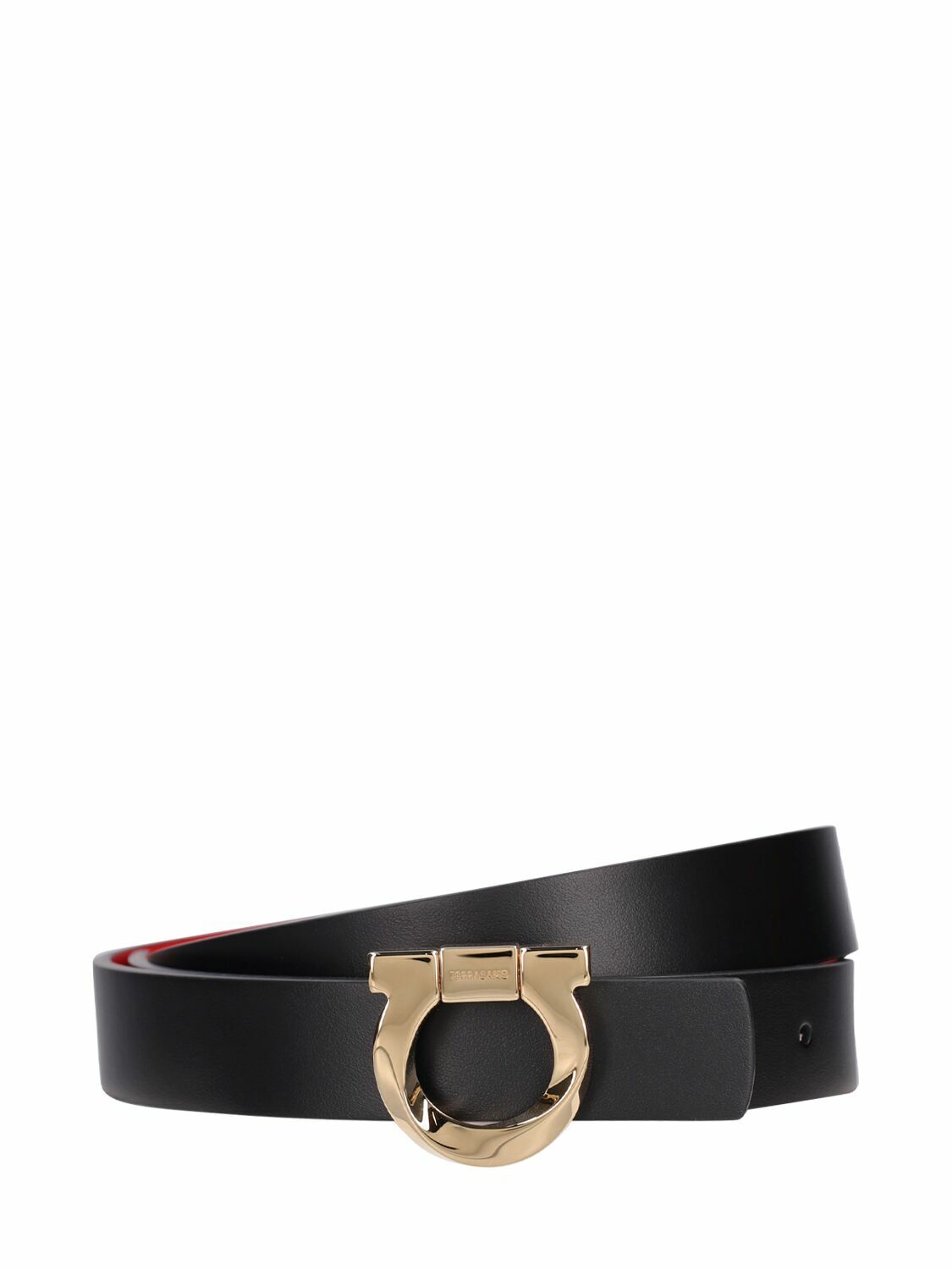 Salvatore Ferragamo ブラックベルト Salvatore Ferragamo Reversible Textured-Leather Belt - M