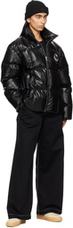 Moncler Genius Moncler x Palm Angels Black Simoon Faux-Leather Down Jacket