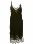 GOLDHAWK - Lace-trim Velvet Slip Dress