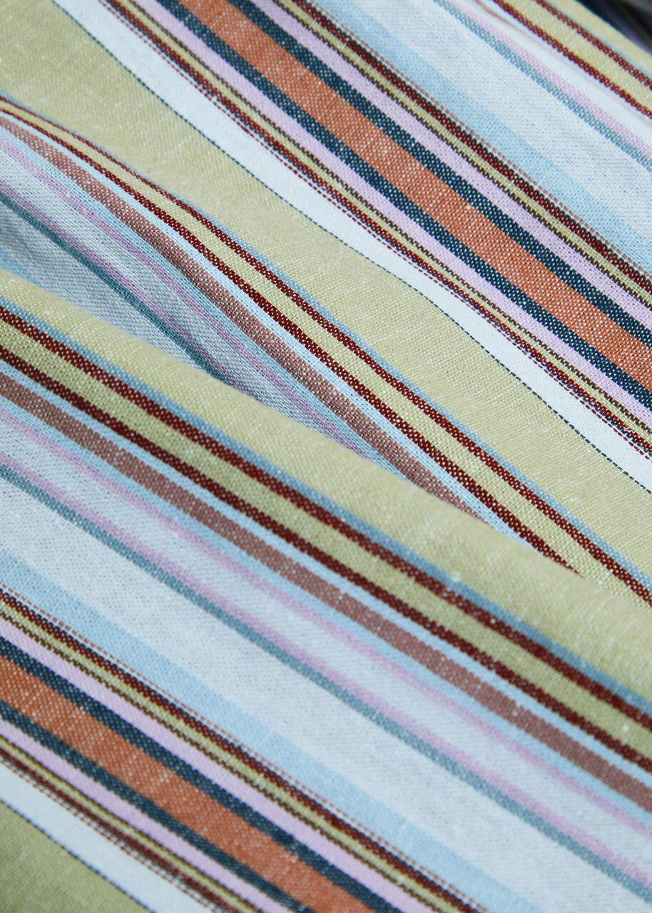 Faithfull The Brand Lane Striped Cotton and Linen-blend Trousers Blue