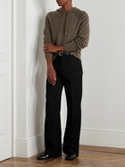 TOM FORD - Logo-Embroidered Cashmere Hoodie - Brown
