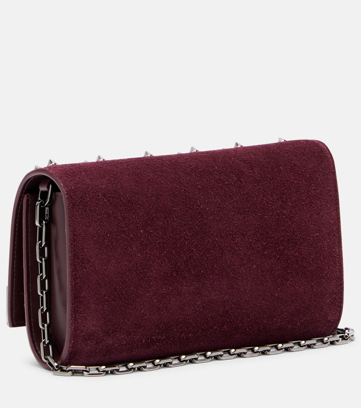 Christian Louboutin Paloma studded suede wallet on chain