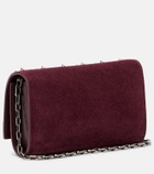Christian Louboutin Paloma studded suede wallet on chain