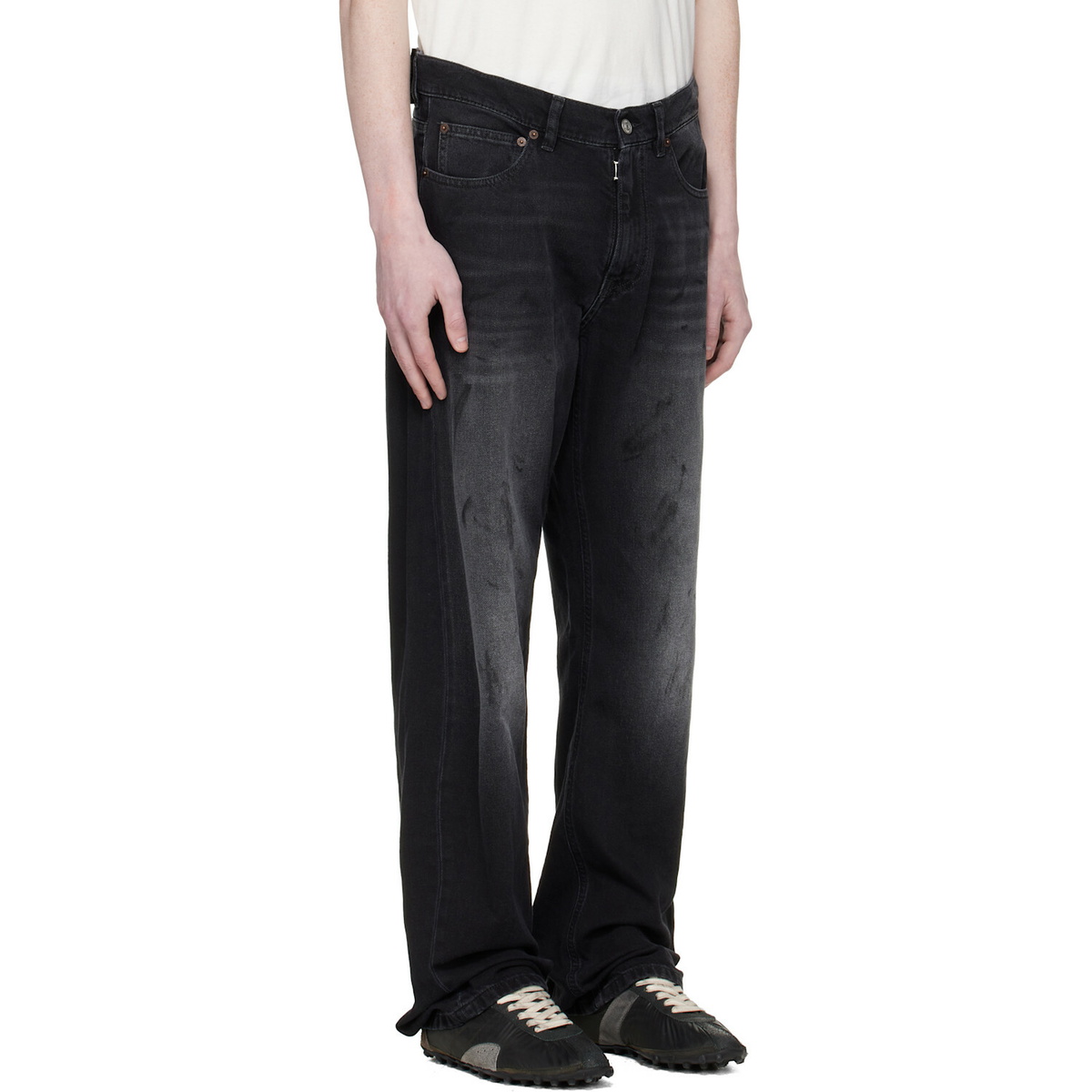 MM6 Maison Margiela Black Straight-Leg Jeans