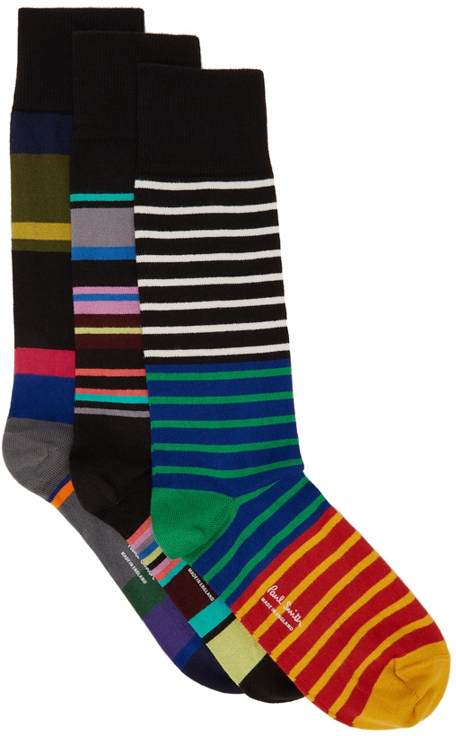 Photo: Paul Smith Three-Pack Multicolor Stripe Socks