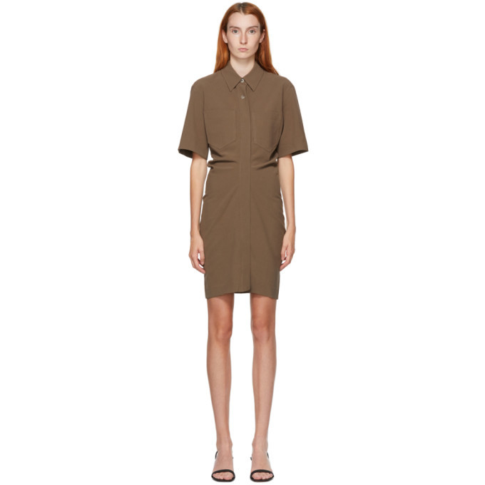 nanushka shirt dress Draped front shirt dress Black