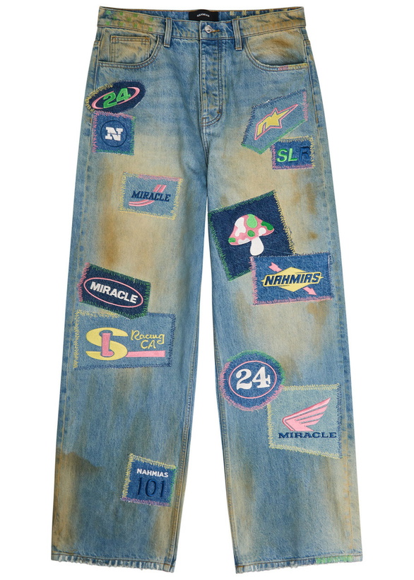 Photo: Nahmias Moto Patch Embroidered Denim
