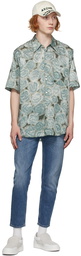 Acne Studios Green Printed Short Sleeve Shirt