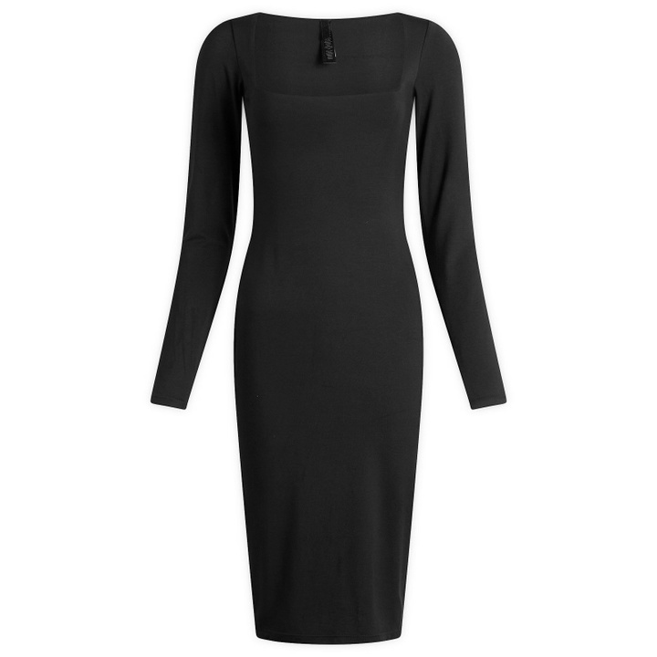 Photo: SKIMS Women's Smooth Layers Long Sleeve Midi Dress in Obsidian