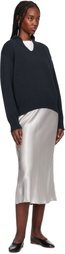 Max Mara Leisure Silver Alessio Midi Skirt
